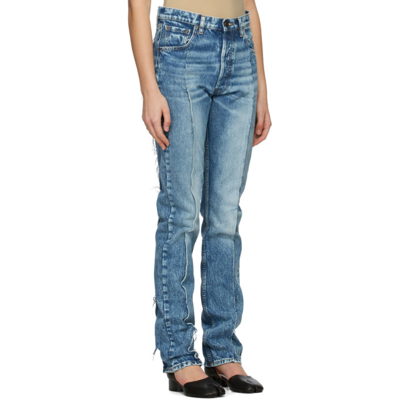 Shop Maison Margiela Blue Recycled Pleated Jeans In 961 Blu Den