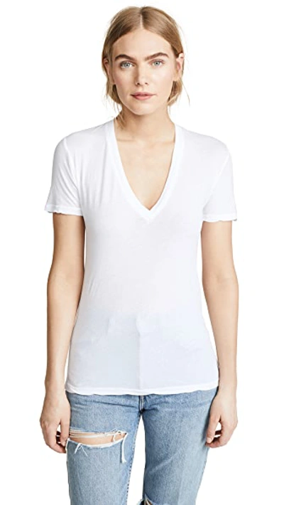 Shop Monrow Tissue V Neck Tee In White