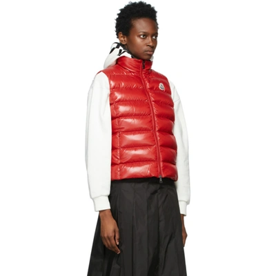 Shop Moncler Red Down Ghany Vest In 457 Red