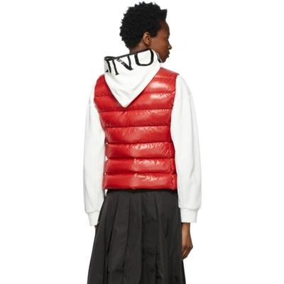 Shop Moncler Red Down Ghany Vest In 457 Red