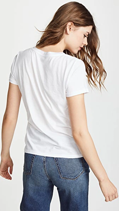 Shop Vince Essential V Neck Tee In White