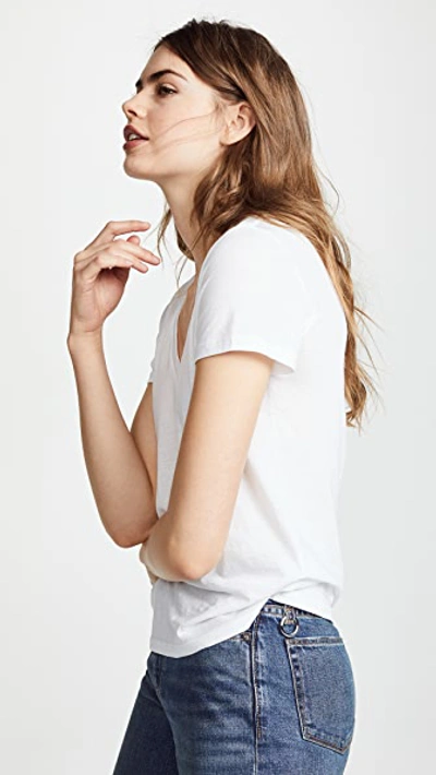 Shop Vince Essential V Neck Tee In White