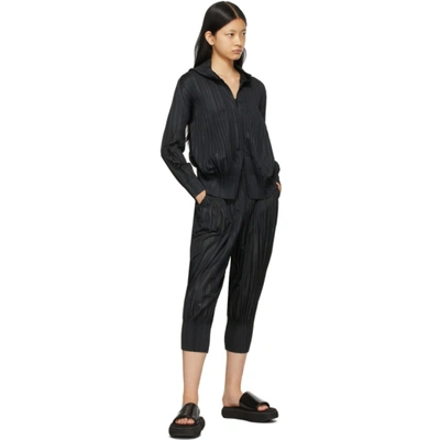 Issey Miyake Black Fluffy Basics Trousers In 15 Black