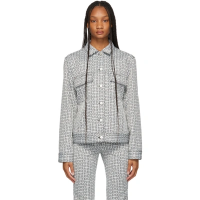 Givenchy 4g Jacquard Denim Effect Jacket In Gray