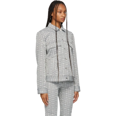 Givenchy 4g Jacquard Denim Effect Jacket In Gray