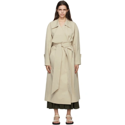 The Row Au Belted Gabardine Trench Coat In Oatmeal | ModeSens