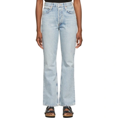 Shop Citizens Of Humanity Blue Libby Relaxed Bootcut Jeans In High Rd