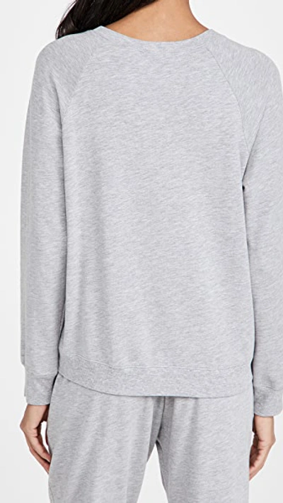 Shop Eberjey Blair Ringer Sweatshirt In Heather Grey