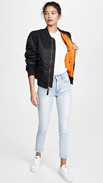 Alpha Industries Ma-1 Reversible Bomber Jacket In Black