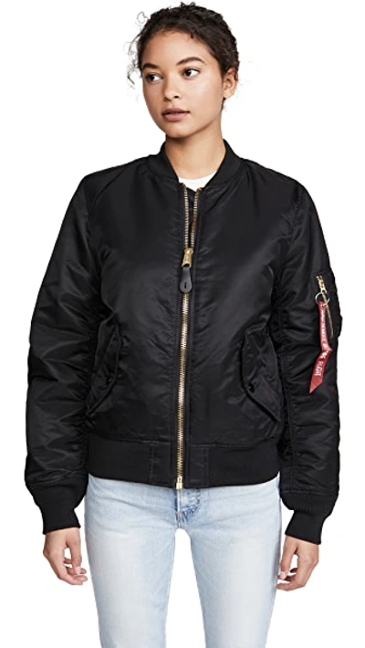 Alpha Industries Ma-1 Reversible Bomber Jacket In Black