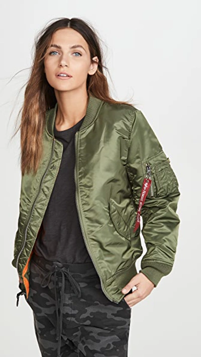 Shop Alpha Industries Ma-1 Reversible Bomber Jacket Sage