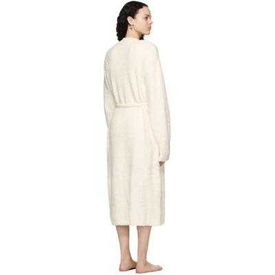 Shop Skims Off-white Knit Cozy Robe In Bone