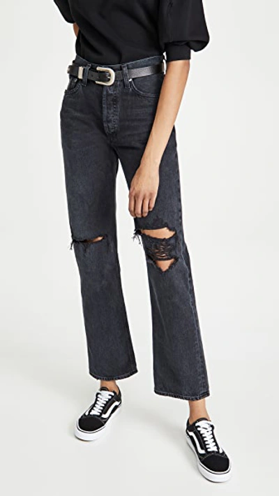 Shop Agolde Lana Mid Rise Straight Jeans Disorder