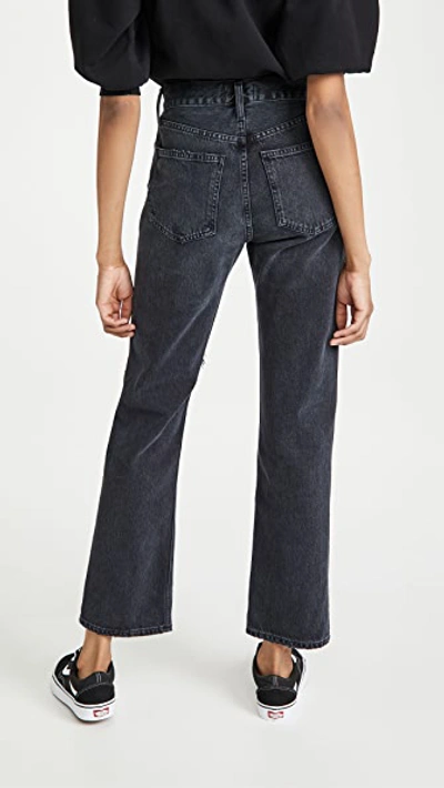 Shop Agolde Lana Mid Rise Straight Jeans Disorder