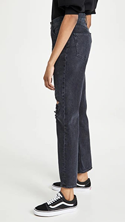 Shop Agolde Lana Mid Rise Straight Jeans Disorder