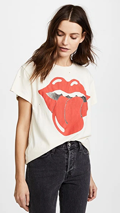 Shop Madeworn Rolling Stones Tee Dirty White
