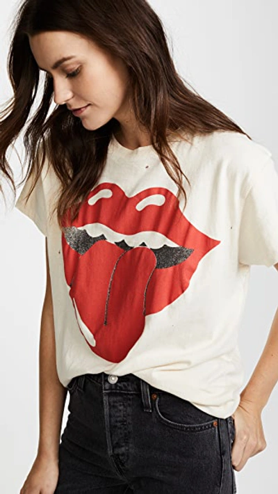 Shop Madeworn Rolling Stones Tee Dirty White