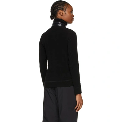 Shop Moncler Black Zip Mock Polo Neck Guard Sweatshirt In 999 Black