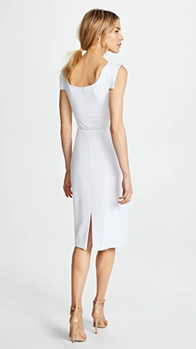 Black Halo Jackie Womens Cap Sleeves Open Back Wear To Work Dress In White