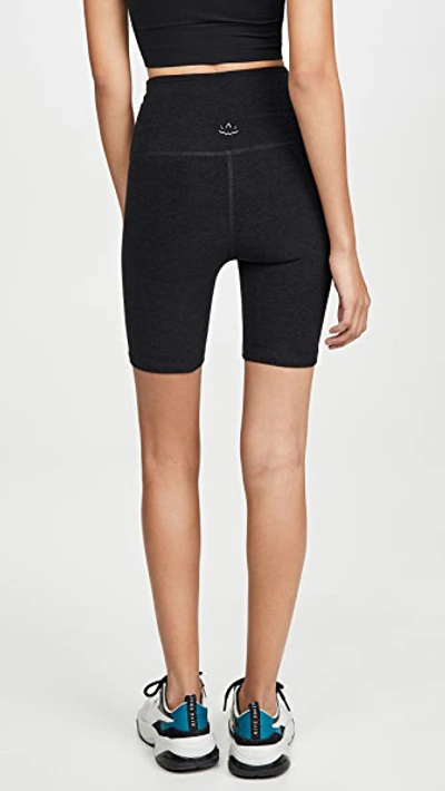 Beyond Yoga Spacedye In The Mix High-waist Biker Shorts In Darkest Night