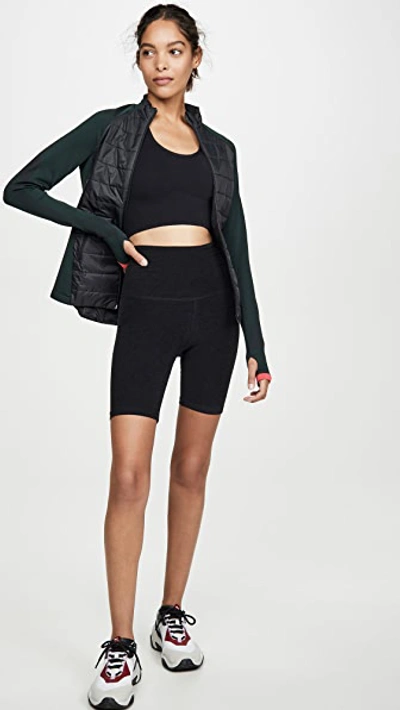 Beyond Yoga Spacedye In The Mix High-waist Biker Shorts In Darkest Night