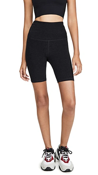 Beyond Yoga Spacedye In The Mix High-waist Biker Shorts In Darkest Night