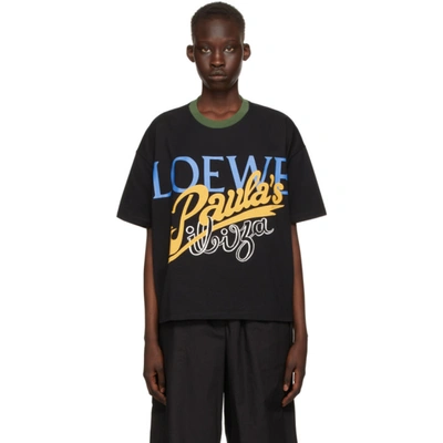 Shop Loewe Black Paula's Ibiza Oversized T-shirt In 1489 Black/multicolo