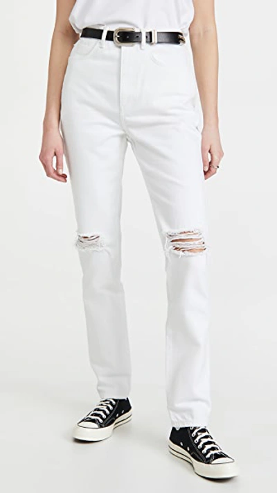 Shop Alexander Wang High Waist Jeans With Dipped Back In White