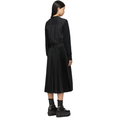 Shop Sacai Black Layered Dress In Blk Blk