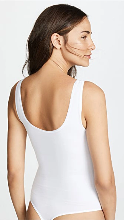 Yummie Ruby Seamlessly Shaped Thong Bodysuit In White