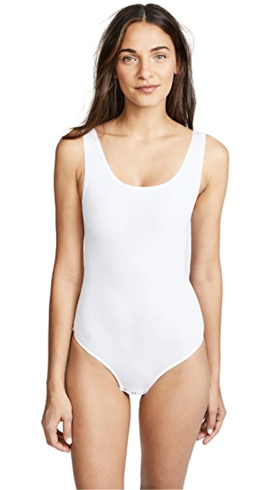 Shop Yummie Ruby Scoop Neck Thong Bodysuit White