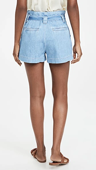 Shop L Agence Hillary Paperbag Shorts In Mist