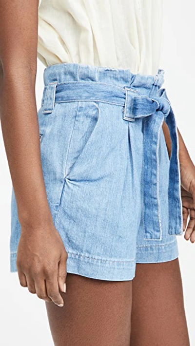Shop L Agence Hillary Paperbag Shorts In Mist