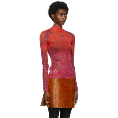 Shop Givenchy Red Second Skin Printed Blouse In 960 Multicolored
