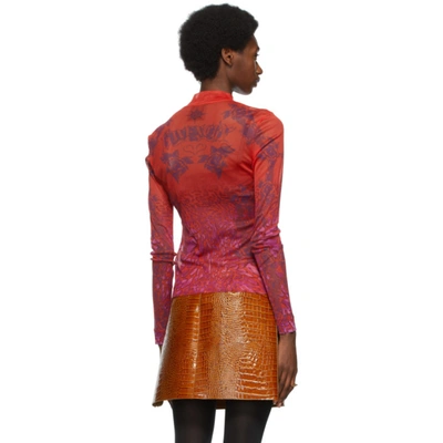 Shop Givenchy Red Second Skin Printed Blouse In 960 Multicolored