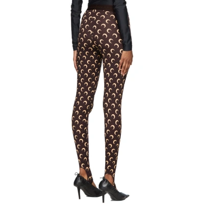 Shop Marine Serre Brown Fuseaux Allover Moon Leggings In 08 All Over