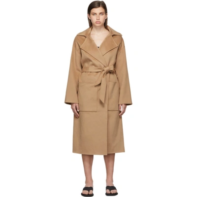 Shop Nanushka Beige Alamo Coat In Camel