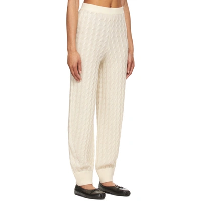 Shop Totême Off-white Cashmere Cable Knit Lounge Pants