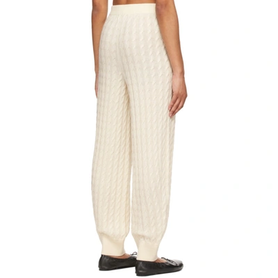 Shop Totême Off-white Cashmere Cable Knit Lounge Pants