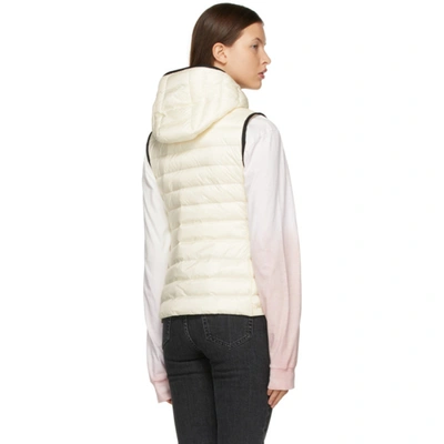 Shop Moncler White Down Glyco Hooded Vest In 034 White