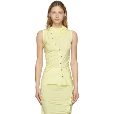 Shop Acne Studios Yellow Asymmetric Tank Top In Abr Lemon Yellow