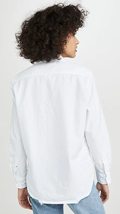 Frank & Eileen Eileen Tattered Denim Shirt In White