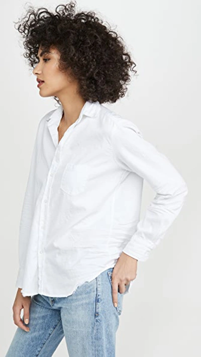 Shop Frank & Eileen Eileen Tattered Denim Shirt White