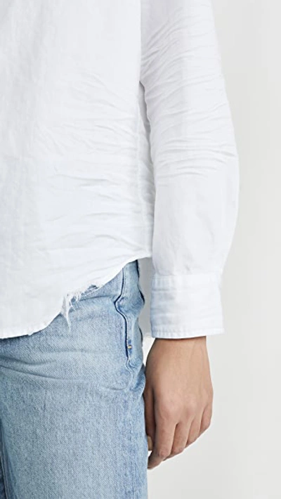 Frank & Eileen Eileen Tattered Denim Shirt In White