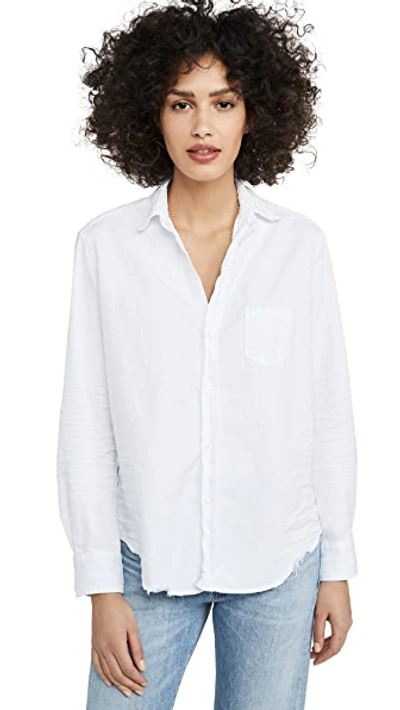 Shop Frank & Eileen Eileen Tattered Denim Shirt White