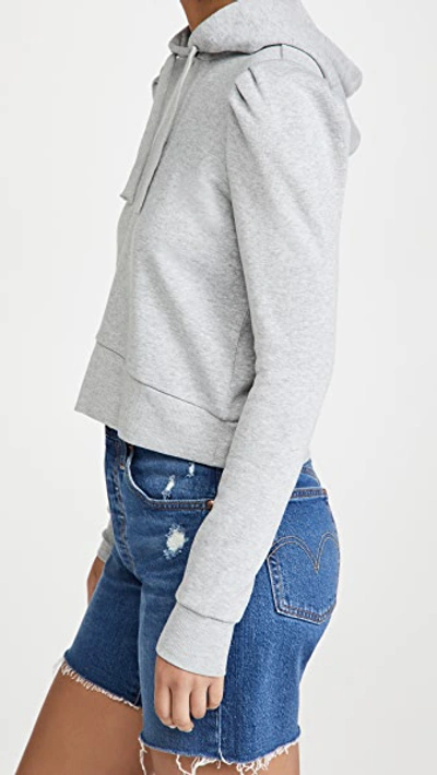 Shop Z Supply Logan Puff Sleeve Hoodie In Heather Grey