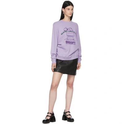 Shop Marc Jacobs Purple Peanuts Edition 'rest Of My Life' Sweatshirt In 500 Purple