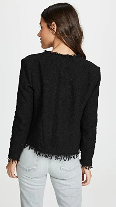 Iro Shavani Frayed Cotton-blend Bouclé Jacket In Black