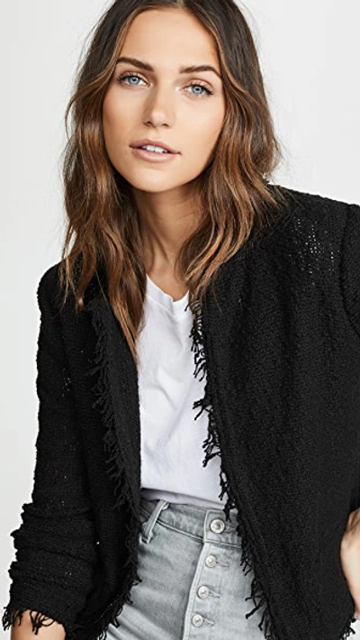 Iro Shavani Frayed Cotton-blend Bouclé Jacket In Black