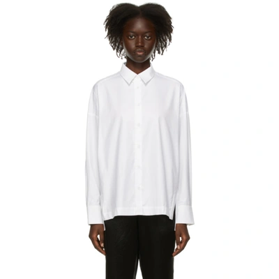 Max Mara White Lyocell Risposli Shirt In 001 White | ModeSens